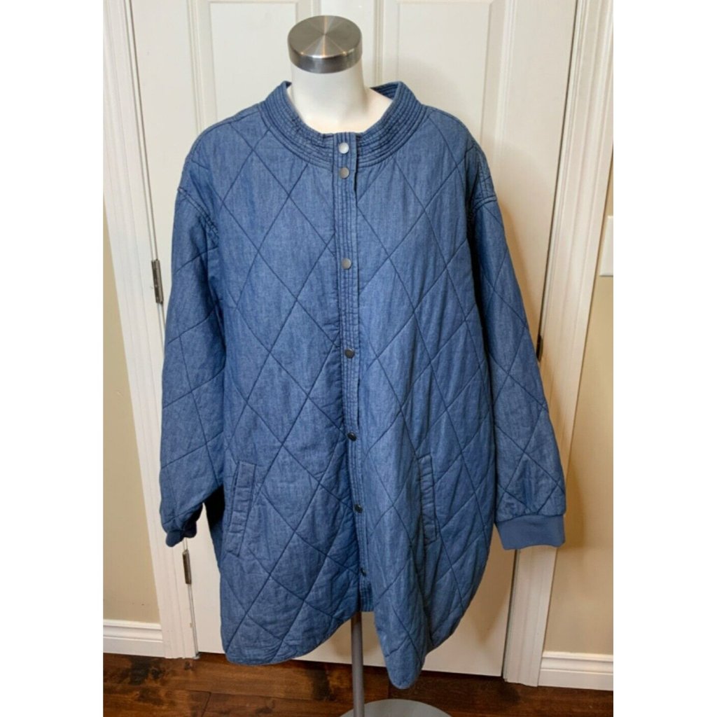 Torrid Blue Chambray Denim Quilted Jacket, Size 5 | 5x